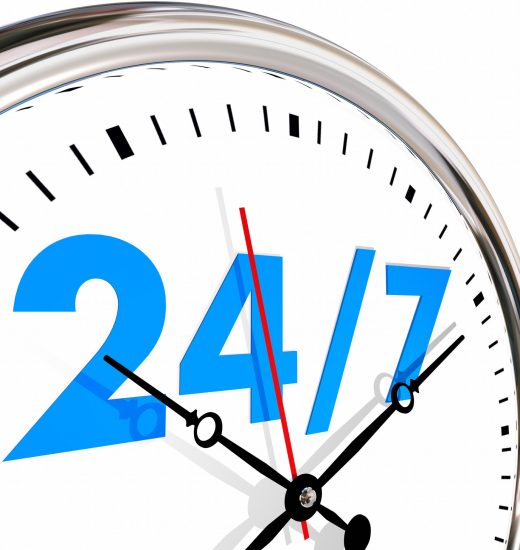 24 Hours 7 Days Week Numbers Clock 3d Illustration
